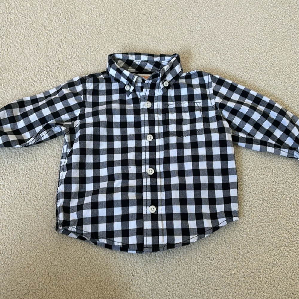 Gymboree toddler boy, 12 to 18 month black and white white long sleeve